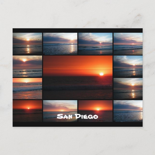 Collagesolnedgång Vykort (Framsida)