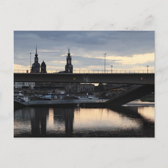 Collapsed Carola Bridge in Dresden Vykort (Framsida)