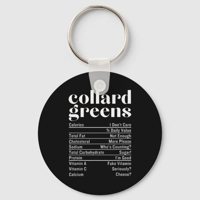 Collard Greens Näringsfakta Thanksgiving Mat C Nyckelring (Framsida)