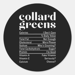Collard Greens Näringsfakta Thanksgiving Mat C Runt Klistermärke