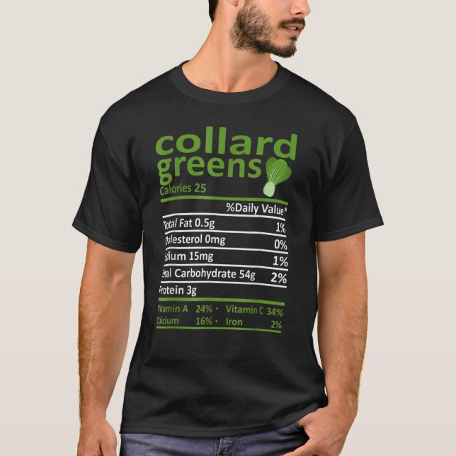 Collard Grönts Food Thanksgiving Costume T Shirt (Framsida)
