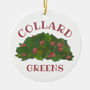 Collard Grönts Southern Cuisine Soul Food Foodie Julgransprydnad Keramik