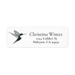 Collated Inca Hummingbird Label Returadress Etikett