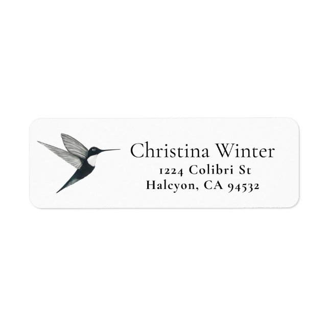 Collated Inca Hummingbird Label Returadress Etikett (Framsidan)