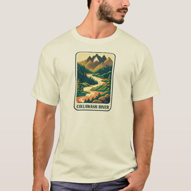 Collawash River Oregon Färger T Shirt (Framsida)