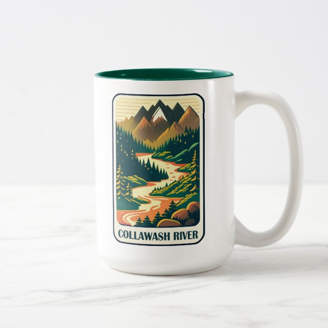 Collawash River Oregon Färger Två-Tonad Mugg (Höger)