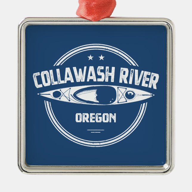 Collawash River Oregon Kanotfärd Julgransprydnad Metall (Framsidan)