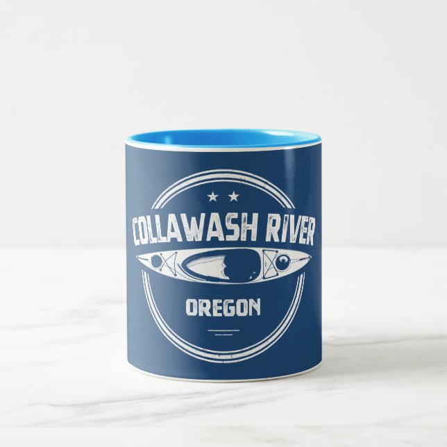 Collawash River Oregon Kanotfärd Två-Tonad Mugg (Center)