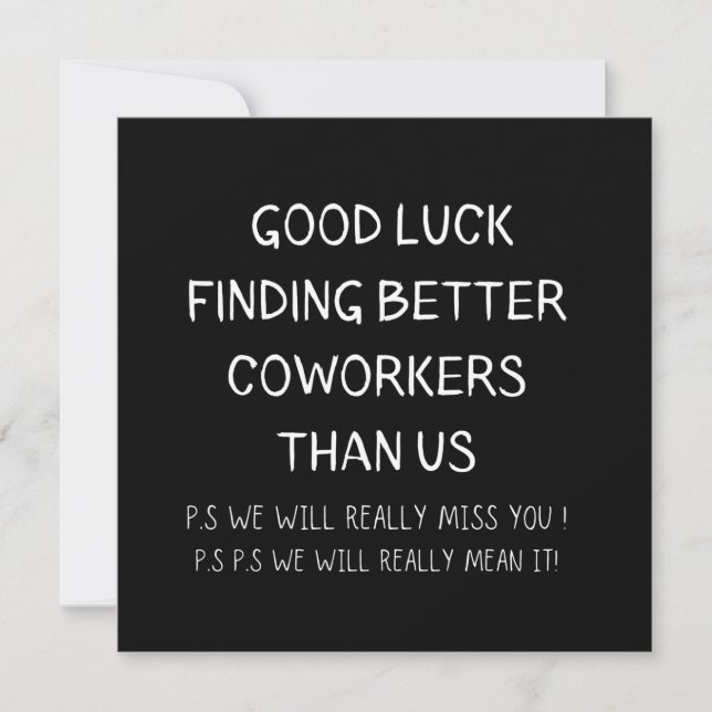 Colleague Leaving Coworker Leaving Funny New Job Anteckningskort (Framsida)