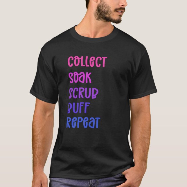 Collect Soak Scrub Buff Repeat Beachcombing T Shirt (Framsida)