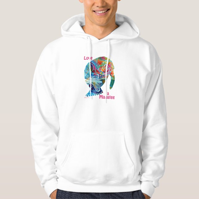 Collectible kärlek för ManateedesignHoodies Tröja Med Luva (Framsida)
