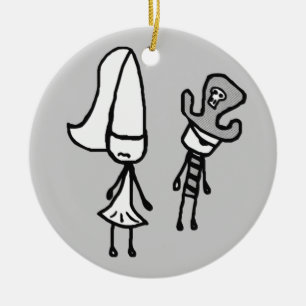 Collectible princess- & piratklotter julgransprydnad keramik