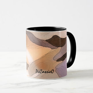 Collectible subtil mugg för färgabstraktkonst