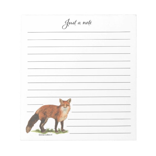 Collection Australian Fox Note Pad Anteckningsblock (Framsida)