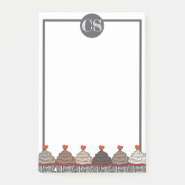 Collection of cupcakes post-it block