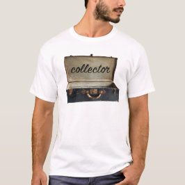 Collector word on old antique trunk suitcase t shirt