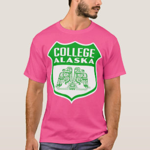College Alaska Retro Bird Shield Grönt T Shirt