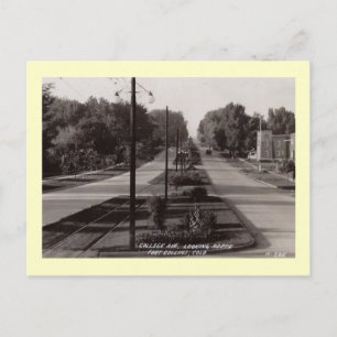 College Ave., Fort Collins, Colorado Vintage Vykort