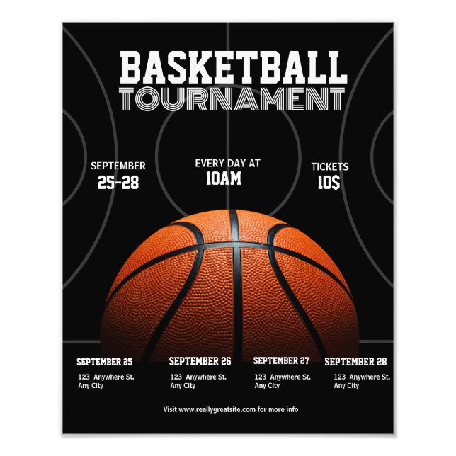 College Basketball Tournament, Basketball Sport Fototryck (Framsidan)