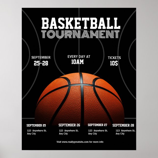 College Basketturnering, Basketboll Sport Poster (Framsidan)