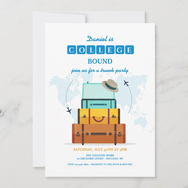 College Bound Male Inbjudningar (Framsida)