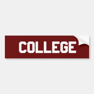 College Bumper Sticker Bildekal