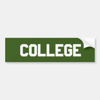 College Bumper Sticker Bildekal