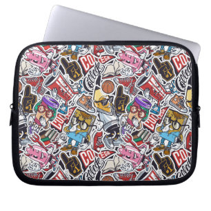 College Dynamic Art Urban Graffiti mönster Laptop Fodral