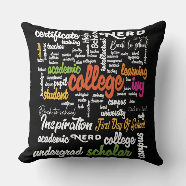 College Education Ord Cloud mönster Kudde (Framsida)