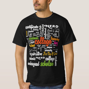 College Education Ord Cloud mönster T Shirt