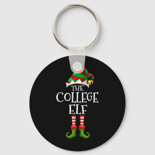 College Elf Roligt Matching Pajama Group jul Wo Nyckelring
