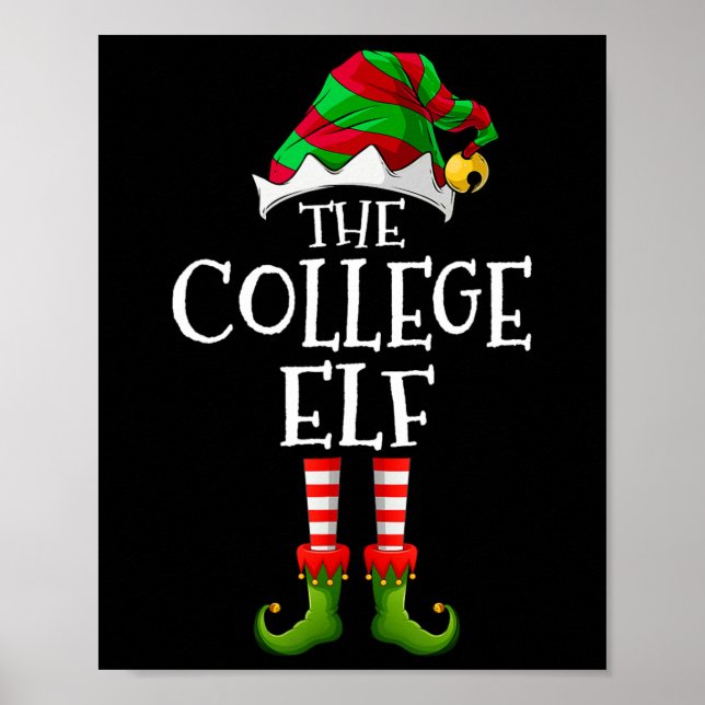 College Elf Roligt Matching Pajama Group jul Wo Poster (Framsidan)