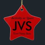 College eller High School Varsity Brev Keepsaké Julgransprydnad Keramik<br><div class="desc">Klicka på "anpassa" om du vill anpassa presenten med din egen bakgrund och egna teckensnittsscheman i färg.</div>