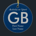 College eller High School Varsity Brev Keepsaké Julgransprydnad Keramik<br><div class="desc">Klicka på "anpassa" om du vill anpassa presenten med din egen bakgrund och egna teckensnittsscheman i färg.</div>