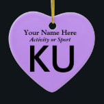 College eller High School Varsity Brev Keepsaké Julgransprydnad Keramik<br><div class="desc">Klicka på "anpassa" om du vill anpassa presenten med din egen bakgrund och egna teckensnittsscheman i färg.</div>