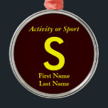 College eller High School Varsity Brev Keepsaké Julgransprydnad Metall<br><div class="desc">Klicka på "anpassa" om du vill anpassa presenten med din egen bakgrund och egna teckensnittsscheman i färg.</div>