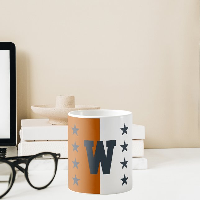 College Färg Burnt Orange, Mörk Grått och vit  Kaffemugg (Skapare uppladdad)