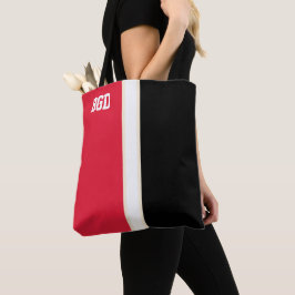 College Färg Red, Black & Cream Monogram Tygkasse