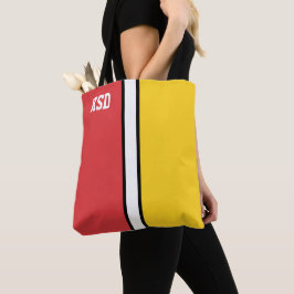 College Färg Red & Guld Monogram Tygkasse