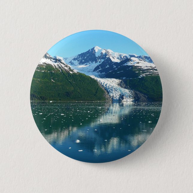 College Fjord I Vacker Alaska-fotografering Knapp (Framsida)