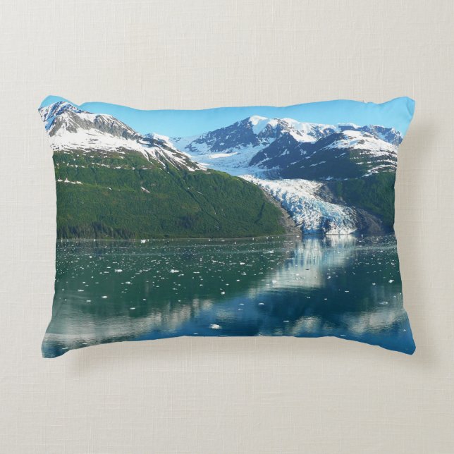 College Fjord I Vacker Alaska-fotografering Prydnadskudde (Framsidan)