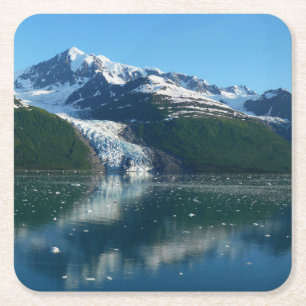 College Fjord II BeVacker Alaska Photography Underlägg Papper Kvadrat
