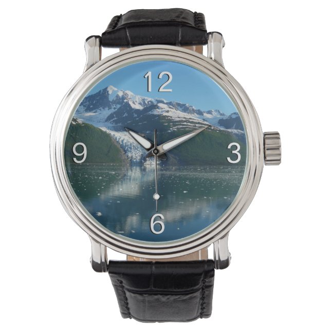 College Fjord II Vacker Alaska-fotografering Armbandsur (Framsida)