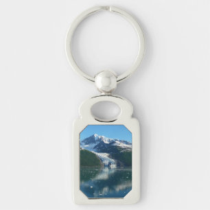 College Fjord II Vacker Alaska-fotografering Rektangulärt Silverfärgad Nyckelring