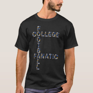 College Football-fanatiker Blå Guld Fotbollshjälm T Shirt