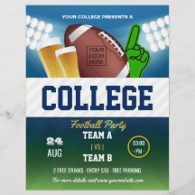 College Football-fest ändra färg och lägg till log