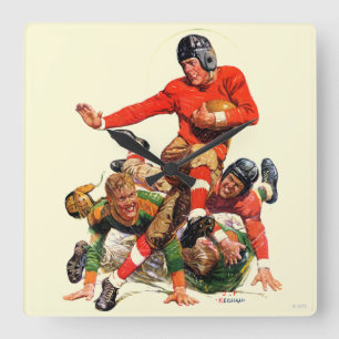 College Football Fyrkantig Klocka