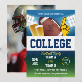 College Football Party byt färg och lägg till logo Inbjudningar