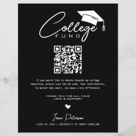 College Fund Qr Code Black White Studenten Modern