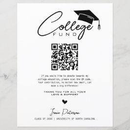 College Fund Qr Code Black White Studenten Modern